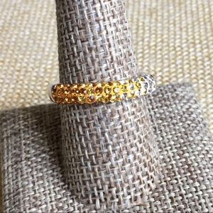 Sterling Silver Ombré Crystal Ring Size 9